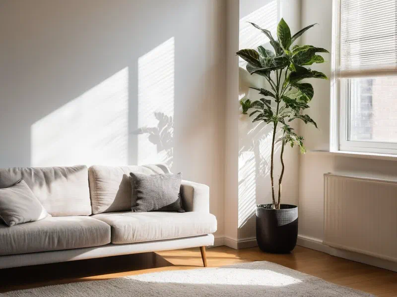 Living room — radon monitoring scene