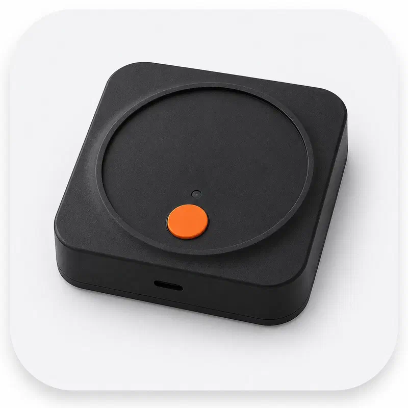 Qorvan RL1 Core RV leveler with an orange button