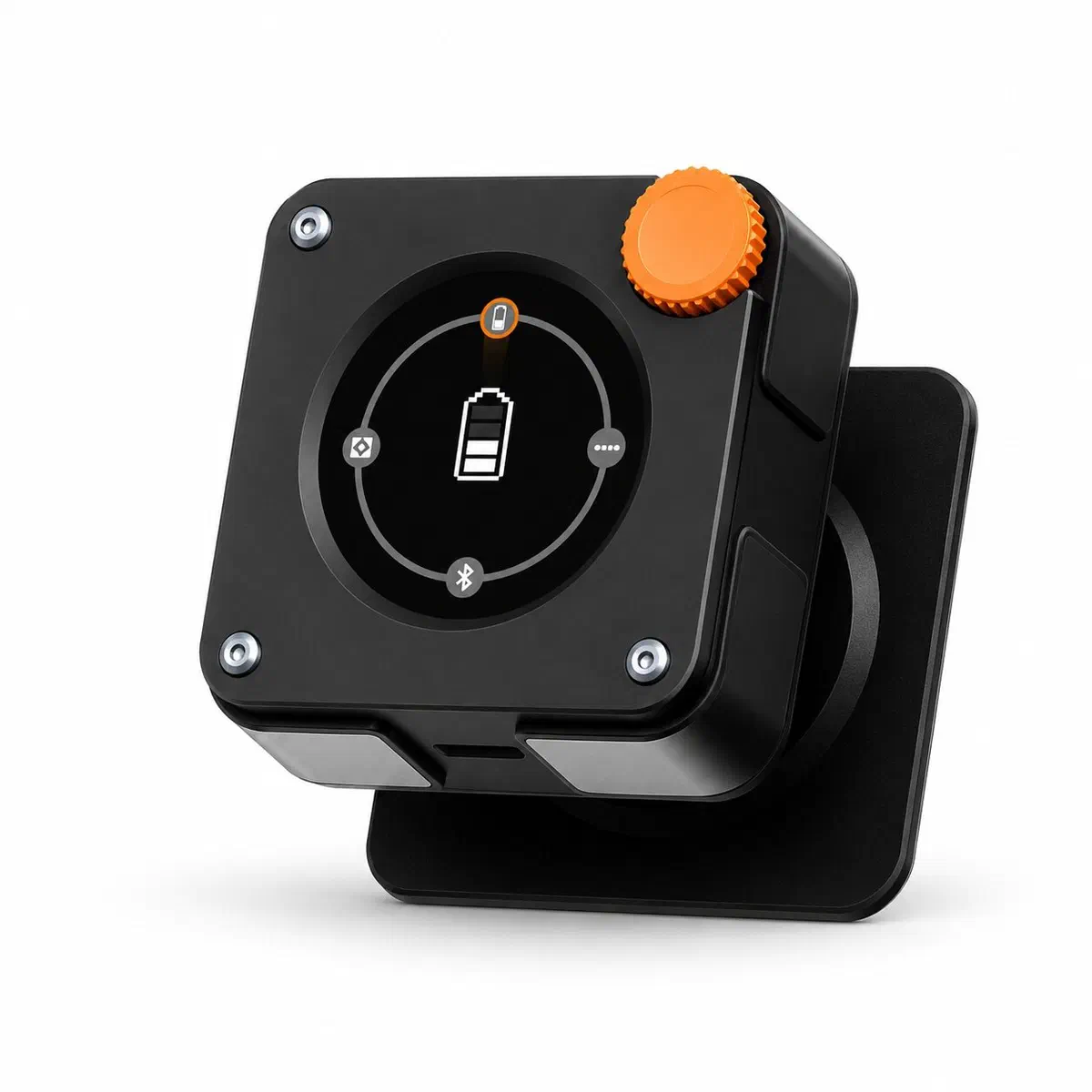 Qorvan RL1 Pro RV leveler with a round display and orange dial